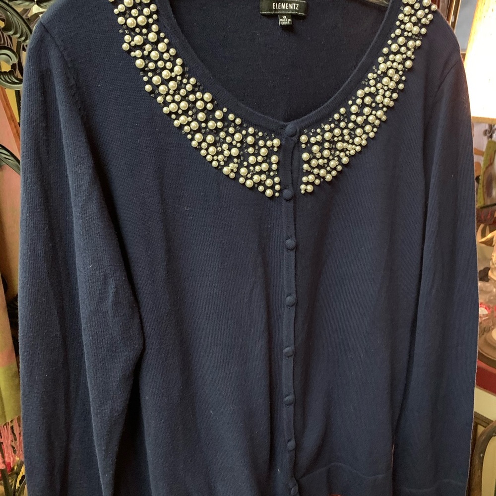 Vintage !! Navy Blue Cardigan!